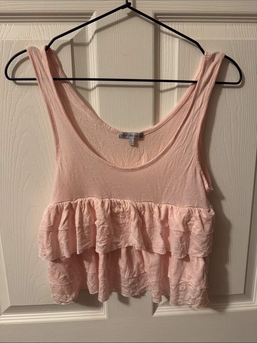 Charlotte Russe Light Pink Ruffle Tiered Tank